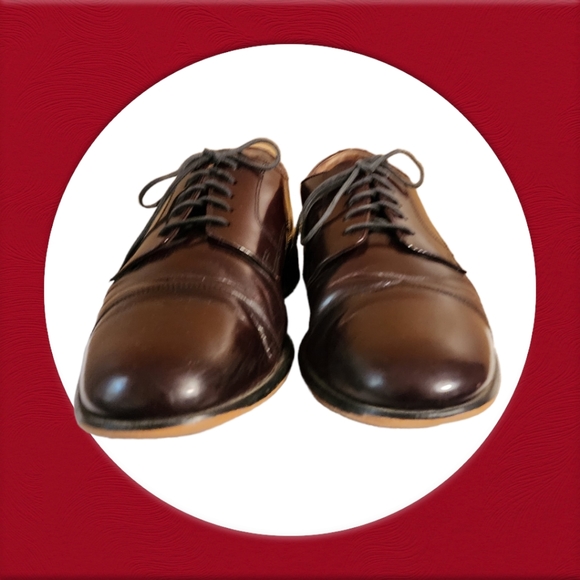 Men Vintage Leather Burgundy Cap Toe Oxfords By Bostonian Size 11.5M - Picture 4 of 11